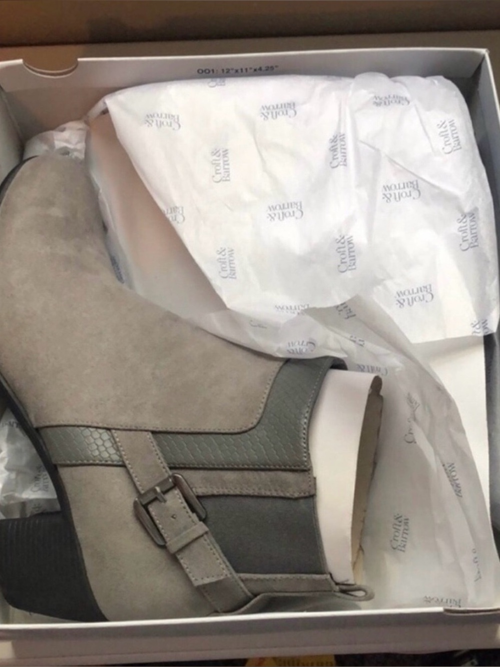 New Croft & Barrow Ankle Boot Gila Grey Buckle Zip Casual Booties Women’s 10